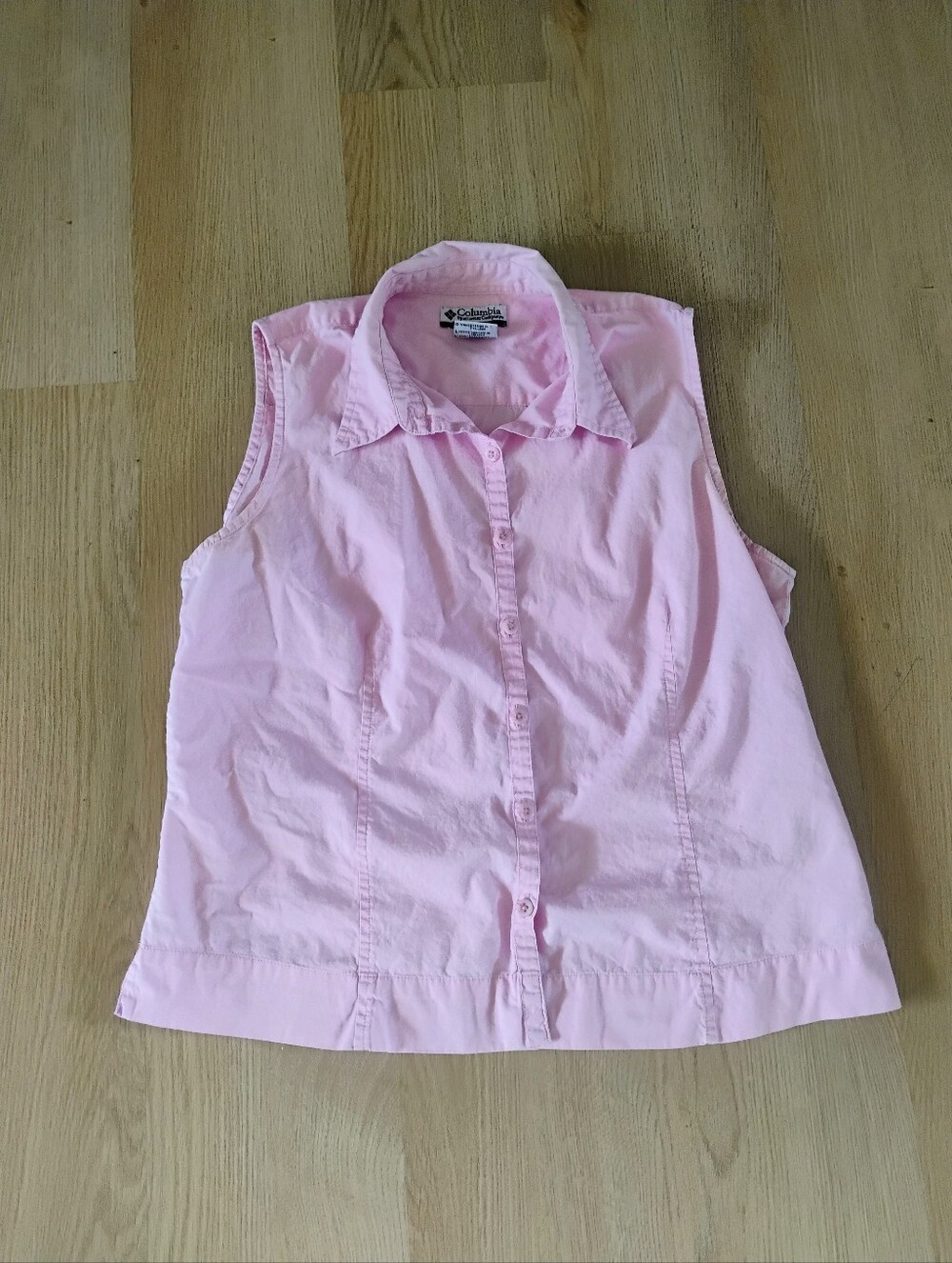 Columbia Women's Light Pink 100% Cotton Sleeveless Shirt
